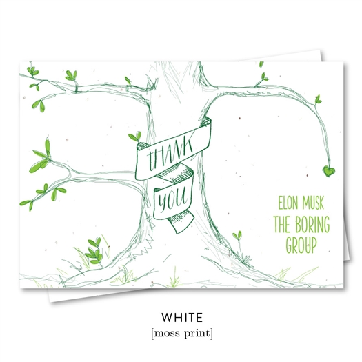 Our Tree Business Thank you Notes with Green print