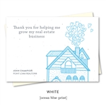 Thank you cards for realtors with house and hearts, great for referral | by Green Business Print