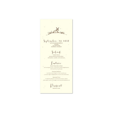 Barn Wedding Menus on haystack seeded paper