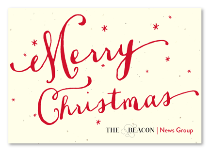 Merry Christmas Handwritten business holiday cards  by Green Business Print