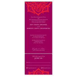 Indian Wedding Invitations ~ Henna Flower (100% recycled paper)