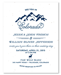 Rockies Mountains Wedding Invitations on White seeded paper