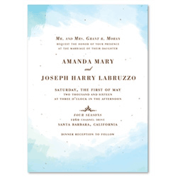 Watercolor Wedding Invitations on white seeded paper - In the Clouds
