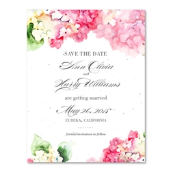 Pink Hydrangea wedding Save the Date Cards | Italian Hydrangea