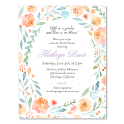 Bridal Shower Invitations pastel flowers