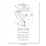 Maine Coast Wedding Save the Date Cards on Seed Paper with Lighthouse and map