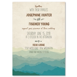 Mountain Rustic Wedding Invitations on premium vintage 100 recycled paper | Majestic Range