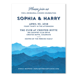 Blue Mountain Rehearsal Dinner Invitations