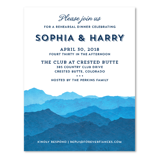 Blue Mountain Rehearsal Dinner Invitations