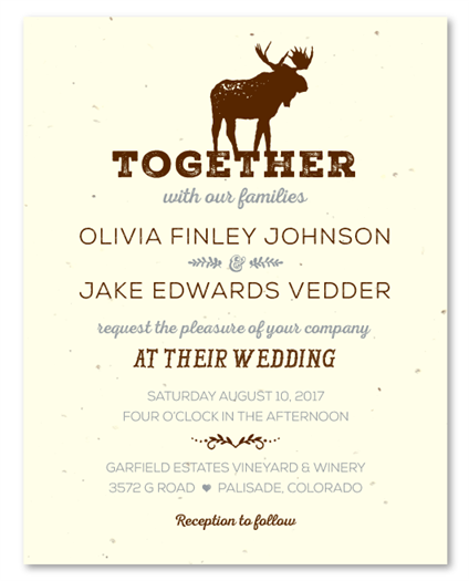 Moose Wedding Invitations | Moose Love