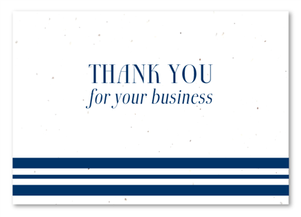 Plantable Business Thank you cards ~ Navy Stripes by Green Business Print