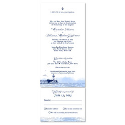 Unique Wedding Invitations ~ New England Lighthouse (100% recycled paper)