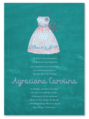 Chalk Quinceanera Invitations - Organic Gown *100% recycled