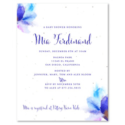 Baby Shower Invitations ~ Painted Iris on seeded paper