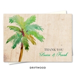 Palm Tree Thank you cards | Paradise Island on Driftwood paper by ForeverFiances Weddings