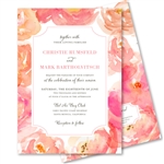 Pink Orange Peonies Wedding Invitations on plantable paper | Peony Heaven