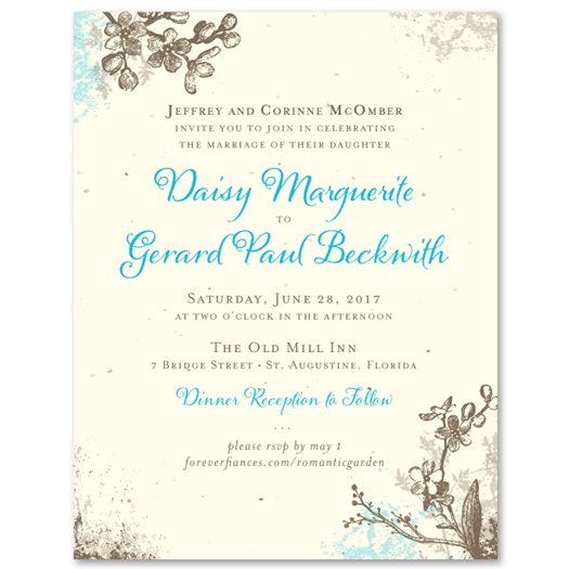 Vintage Wedding Invitations ~ Romantic Garden