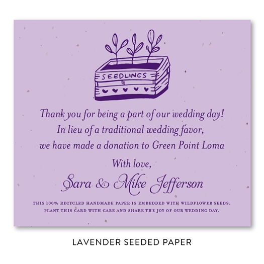 Seeded Paper Wedding Favors deep purple | Seedlings