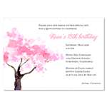 Warercolor Quinceanera Invitations on seeded paper | Pink Spring Blooms Tree
