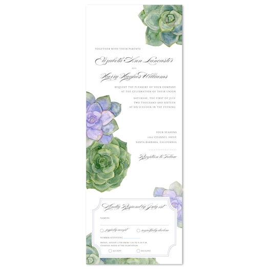 Succulents Wedding Invitations, send and sealed format