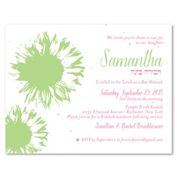 Bat Mitzvah Invitations - Sunflower (plantable)