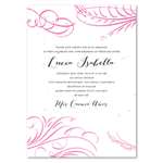 Pink Quinceanera Invitations on seeded paper ~ Floral Swirls