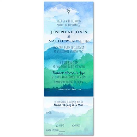 The Peak Mountains Wedding Invitations (100% recycled linen paper)