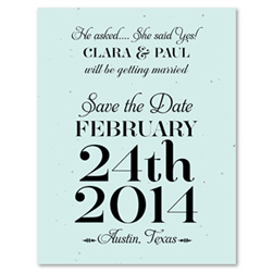 Save the Date on Seed Paper ~ Tiffany Elegance by ForeverFiances Weddings