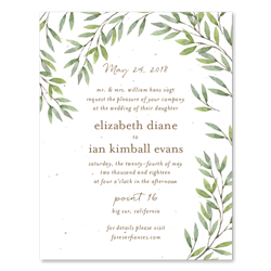 California wild coast wedding invitations on seeded paper