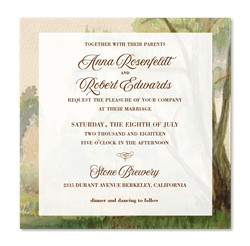 Willow Tree Wedding Invitations on square format | Willow Stories from America