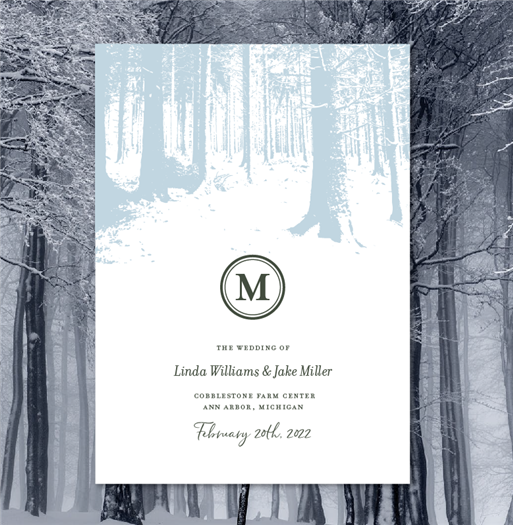 Winter Forest Wedding Programs (recycled)