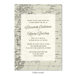 World Map Wedding Invitations on premium vintage 100 recycled paper