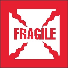 DL-1010: 4" X 4" FRAGILE LABEL