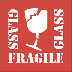 DL-1282: 4" X 4" FRAGILE GLASS LABEL