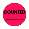 DL-3569: 2" COUNTED FLUORESCENT RED CIRCLE