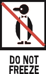 DL-4030: 4" X 6" DO NOT FREEZE PENGUIN LABEL