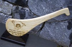 Engraved Hurley (hurl) with image of young hurler and personalised with details of award or occasion