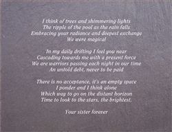 Engraved slate plaque with favourite image, poem, song or saying
