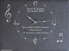 Unique music wall clock gift laser engraved on slate with personalised message for the bride and groom on their wedding day
