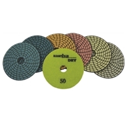 4" Spiral Dry Polishing Pads- Set of 7 50-3000 grit