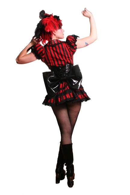 The Butt Bow PVC Black is made to be attached to Corset strings and features a Snap Enclosure. It is made of Black PVC.