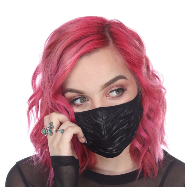 FACE MASK RIBBED PLEATHER