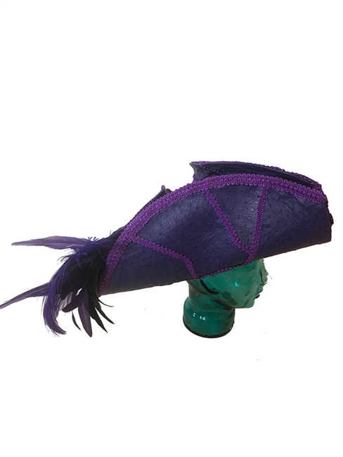 Purple Leather Pirate Hat