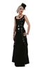 Gothic and Steampunk Velveteen Floor Length Bell Skirt features Front Bondage Straps, a
Zipper and Button Closure.