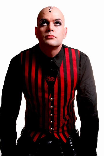 Steam Vest Red and Black - This Men's Vest is A Steampunk Victorian Vest in our Red and Black Striped fabric. It features an Adjustable Buckle on the back Side and front pockets.