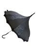 This beautiful umbrella has a Black Flowers pattern. And features lace and bow details and hook-style handle.