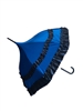 BLUE AUTOMATIC SATIN UMBRELLA features a Ruffle and hook-style handle. Automatic mains that you push the button and it opens by itself (Fancy).