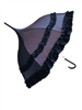 GRAY DELUXE- AUTOMATIC SATIN UMBRELLA features a Ruffle and hook-style handle. Automatic mains that you push the button and it opens by itself (Fancy).