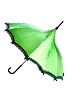 This beautiful Umbrella is done in our LIME GREEN  Satin and has a scalloped edge.
