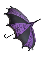 This beautiful umbrella PAGAN PURAPLE features lace and bow details and hook-style handle.